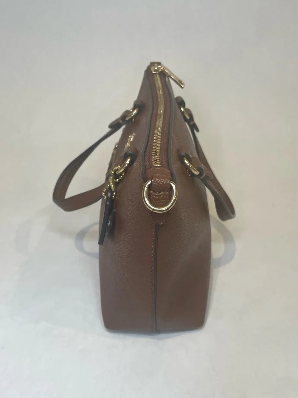 Coach Brown Leather Mini Satchel with Gold Hardware